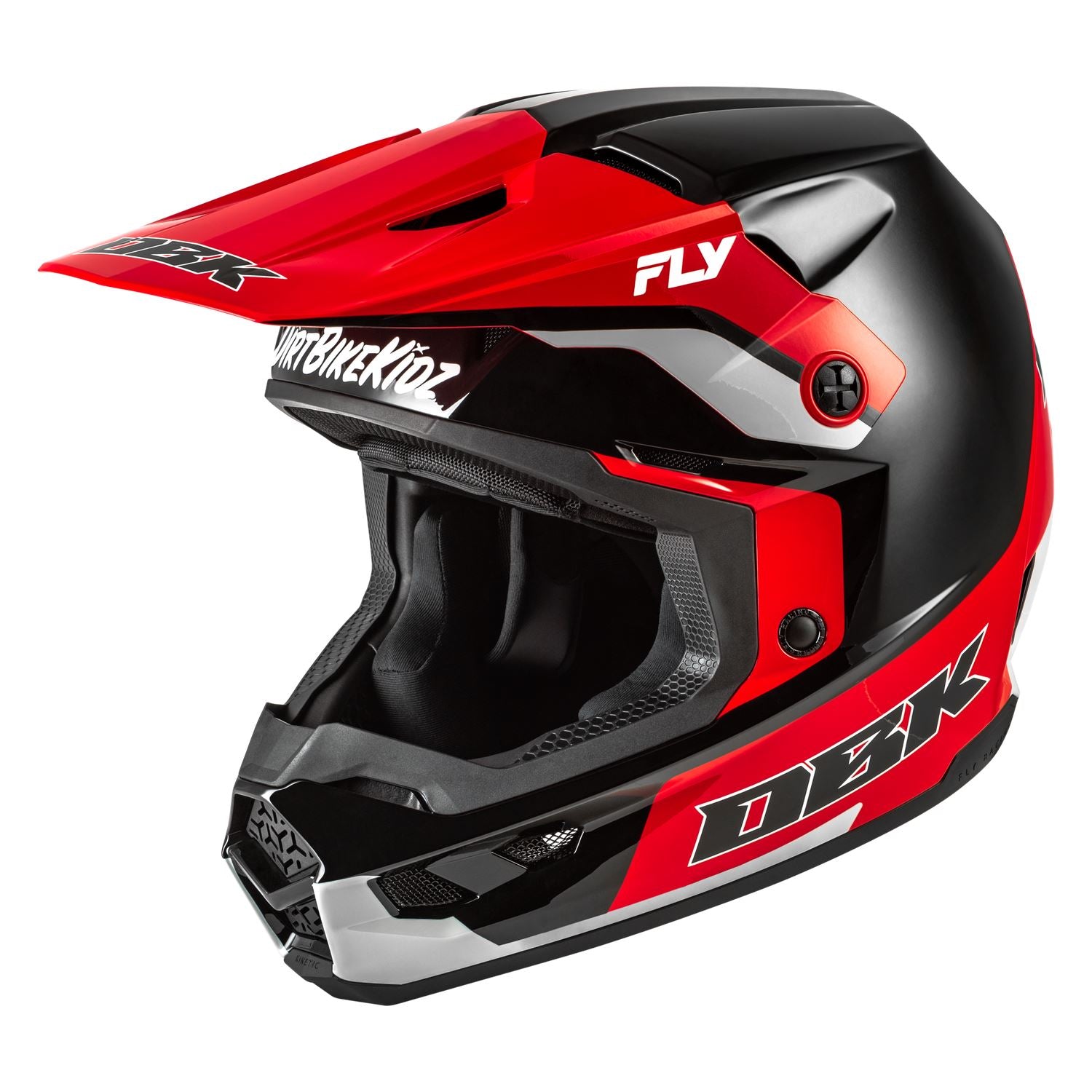Fly Racing 2026 Motocross Helmet Kinetic DBK Black Red Grey